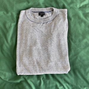 J crew mens blue striped linen sweater